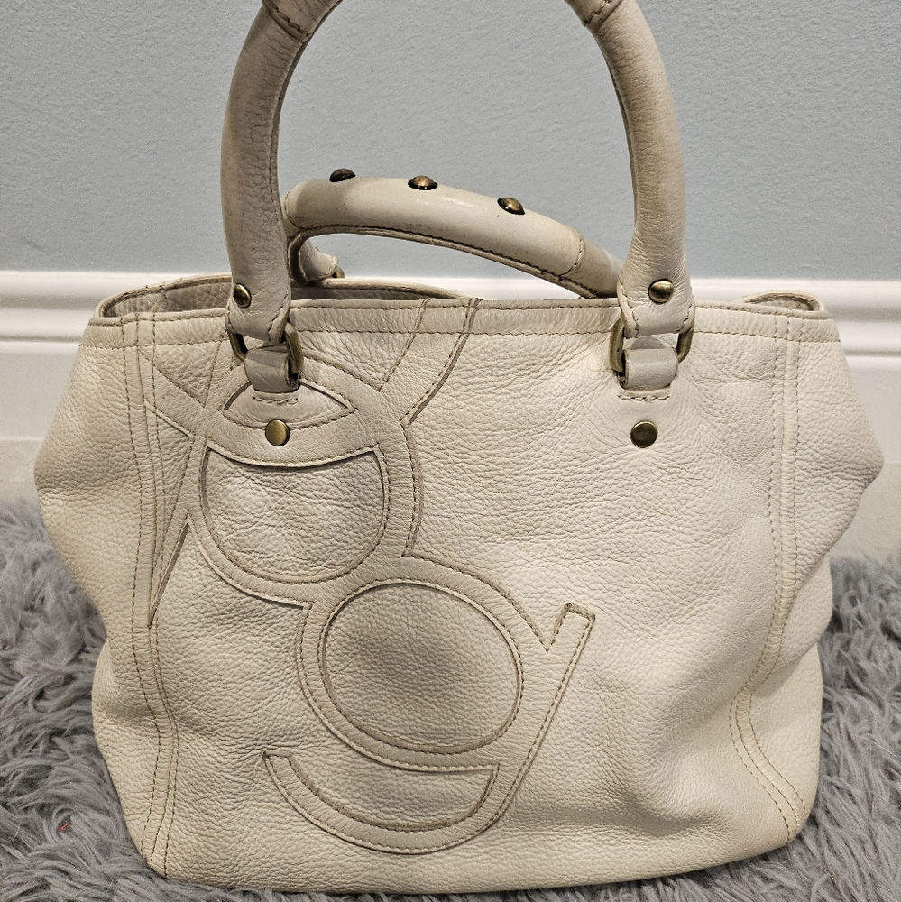 Purificación Garcia White Leather Handbag